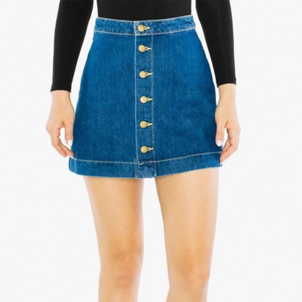 American Apparel Button Denim Skirt